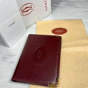 Cartier Burgundy Leather Business Card Holder, New in box